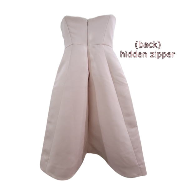 NWT 👗HALSTON blush satin halter formal fit and flare dress - Picture 3 of 11